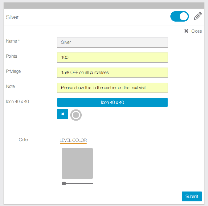 club card configuration