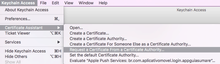 Request certificate